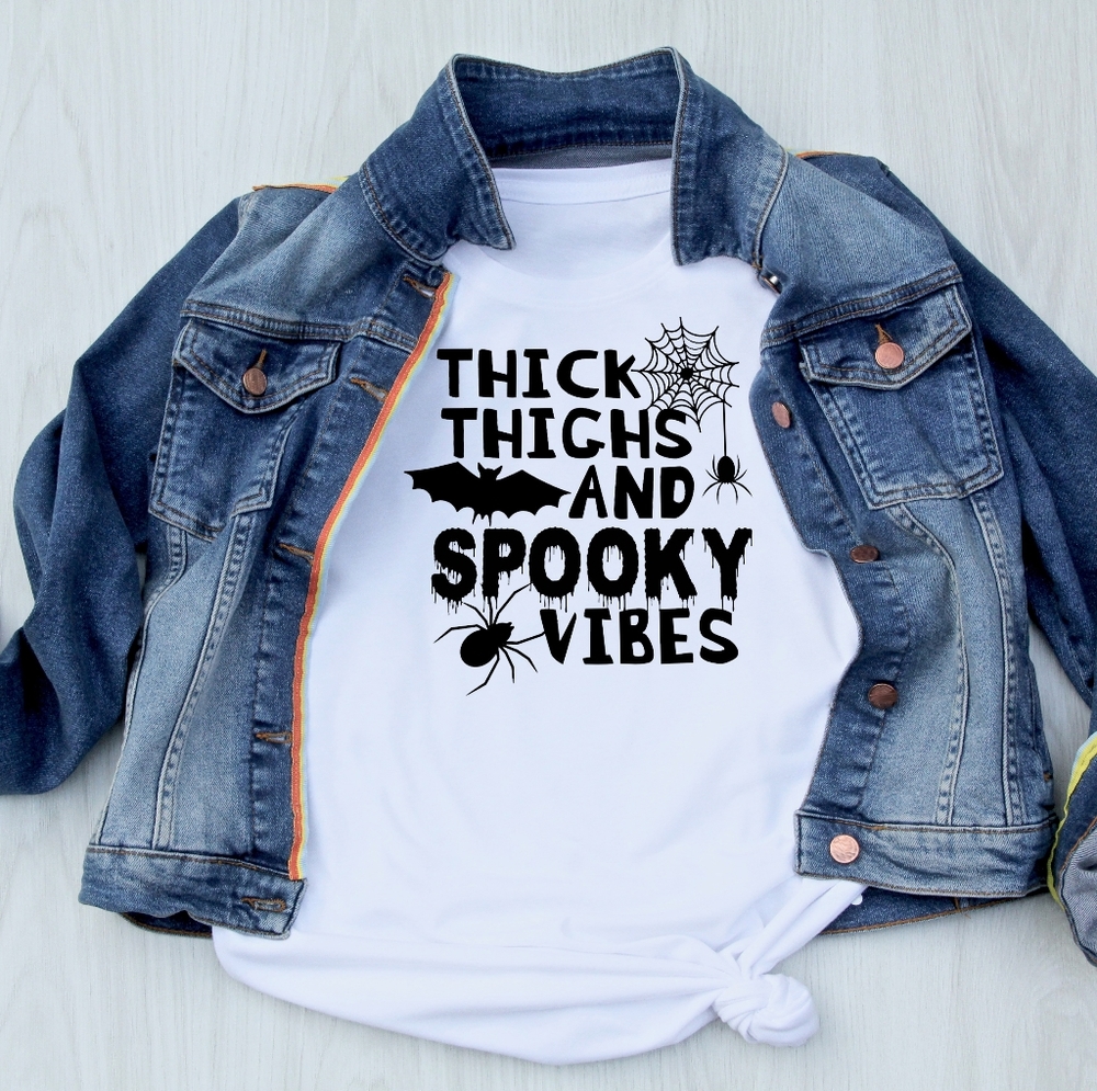Thick Thighs & Spooky Thighs White Tee Shirt